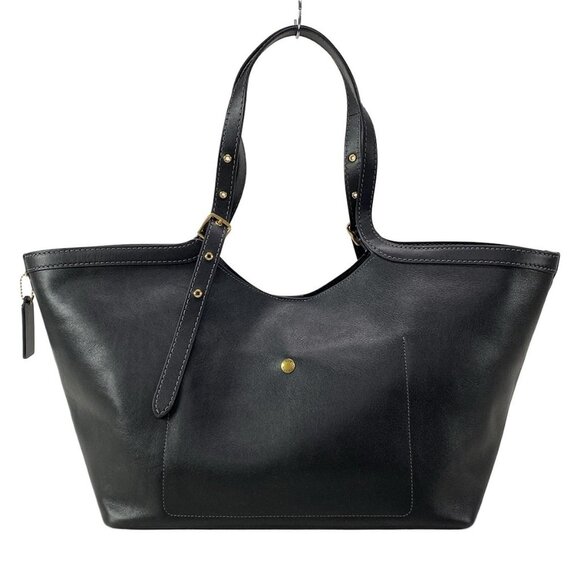 Auth COACH - CAM00 Black Leather Tote Bag - Picture 2 of 15